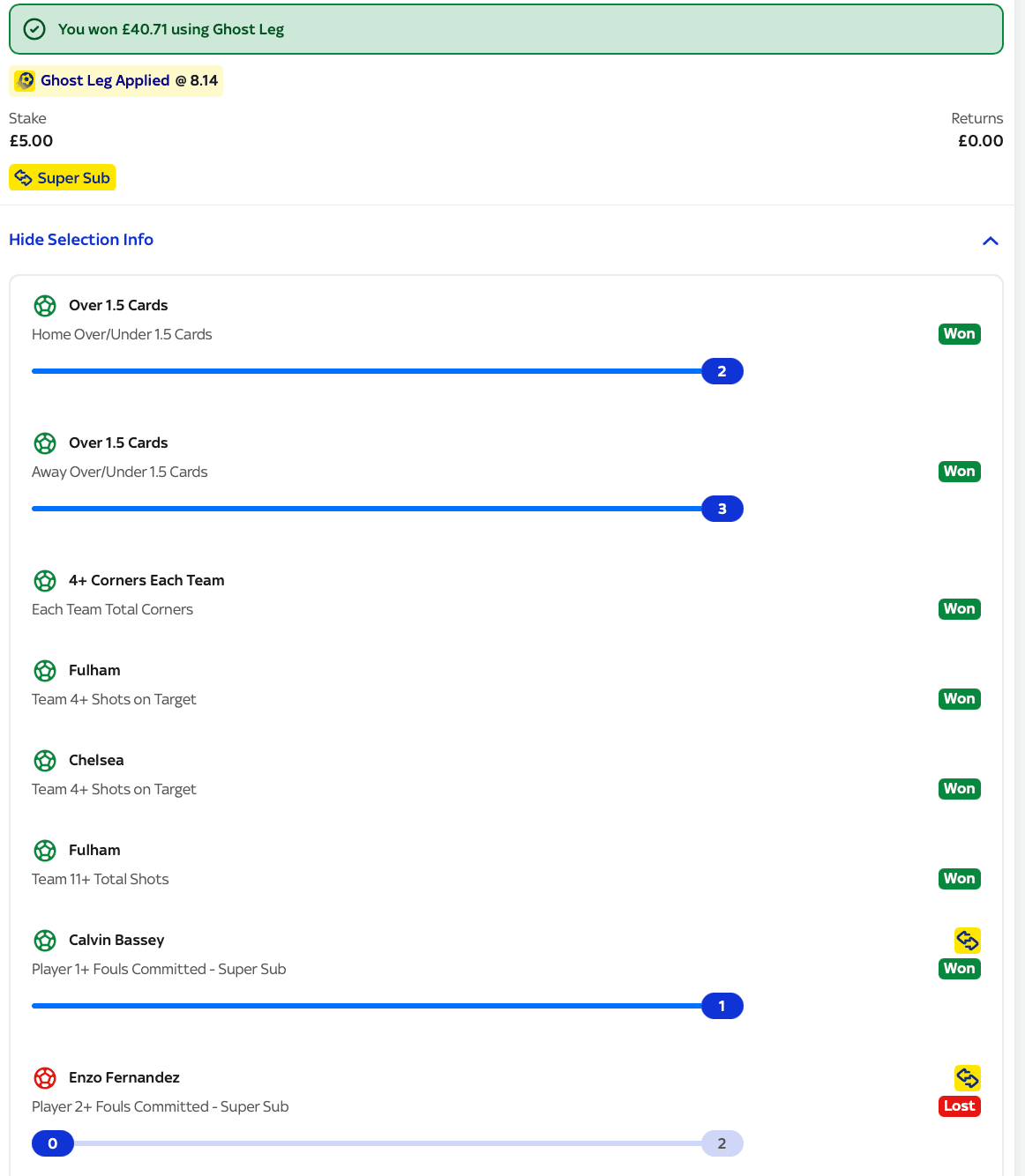 Settled deep football selection builder using cards, corners, shots and fouls research